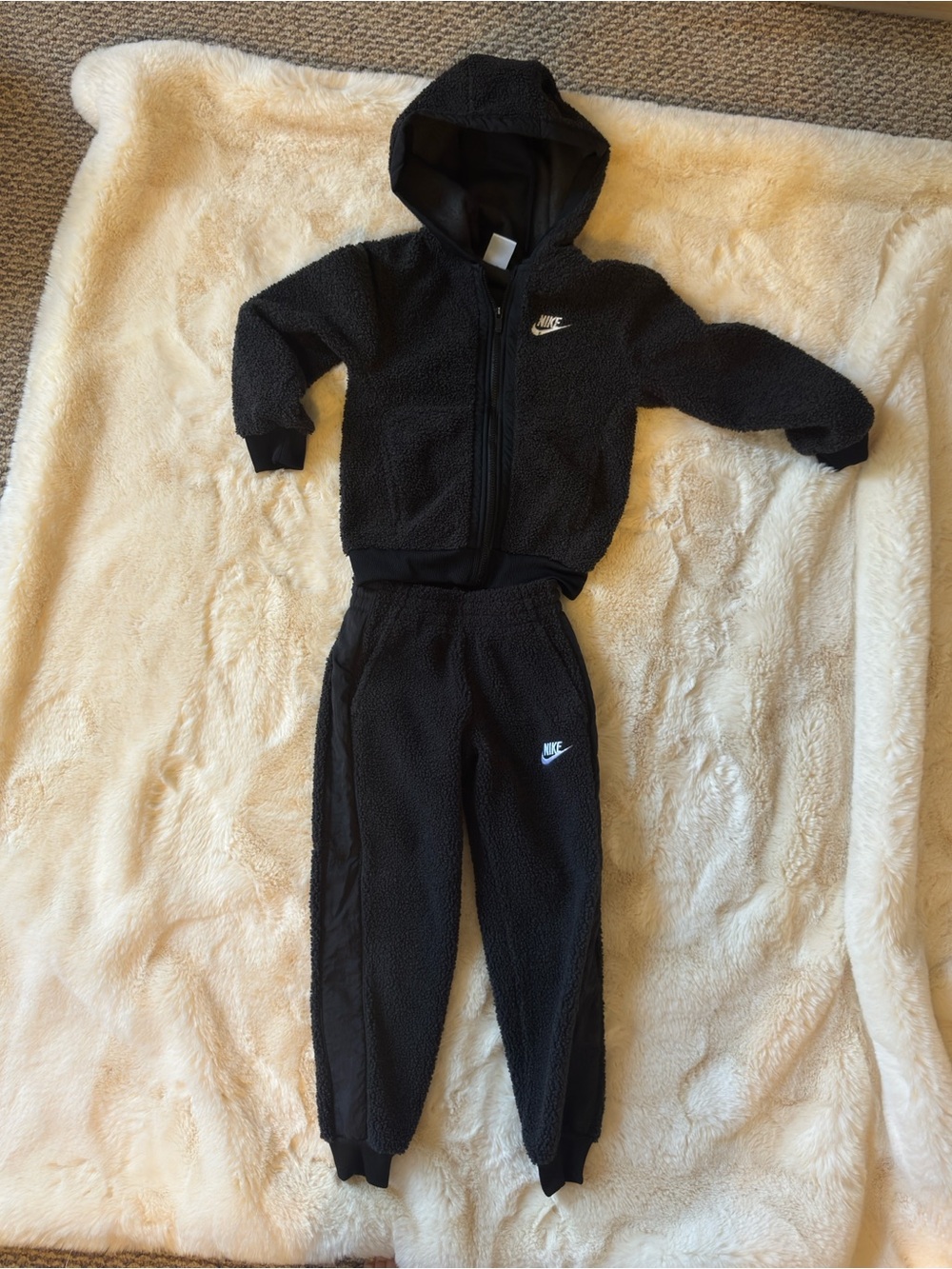 Nike Kids Black Sherpa Hoodie & Joggers Set